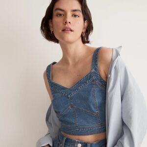 Madewell Cotton-Hemp Denim Super crop Tank Top